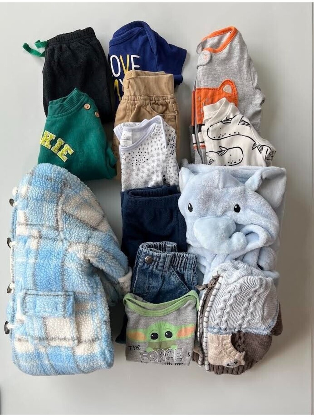 Boys Clothing Bundle-Size 0-3 Months, Lot Of 13 Pieces, Fleece Jumpsuit, Robe